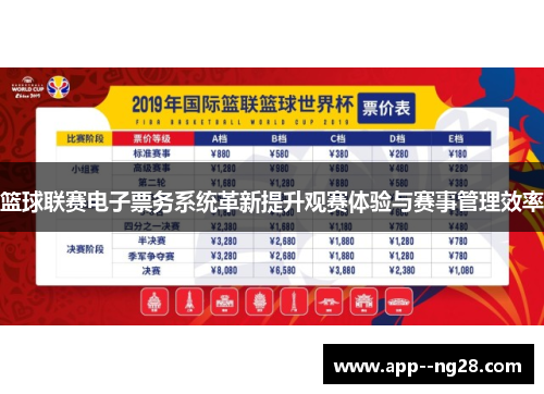 篮球联赛电子票务系统革新提升观赛体验与赛事管理效率